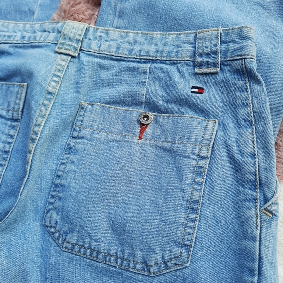 Vintage Tommy Hilfiger Y2K Crop Jeans Cargo Pocket Hi Rise Mom Denim NEW - Picture 9 of 12